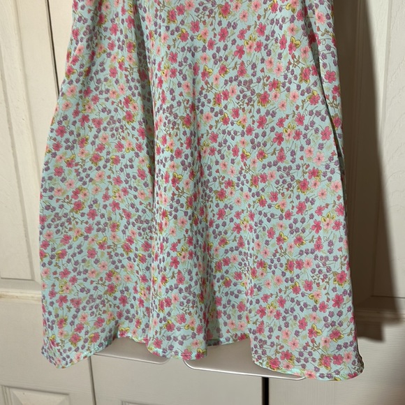 Victoria's Secret Vintage 1990s Y2K Blue Floral Open Front Satin Cami Top Medium - Picture 14 of 16